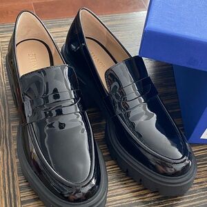 Stuart Weitzman Patent Black Loafers